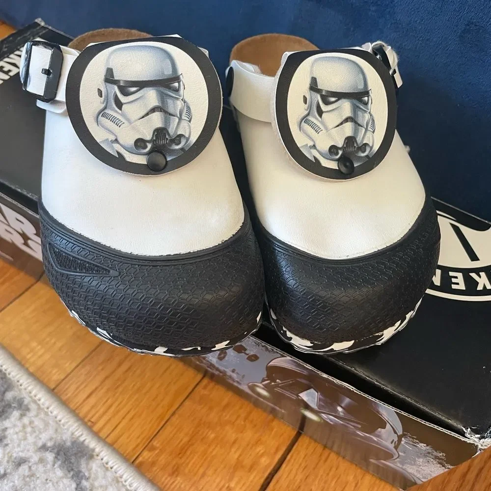 Birkenstock Kid's Birko-Flor Kay Star Wars Stormtrooper Shoes White Brand EU 26